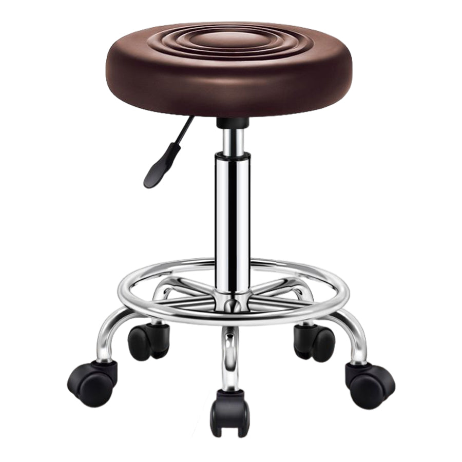 Modern Liftable Rotatable Counter Stool Steel Beauty Shop Bar Stool with Leather Cushion