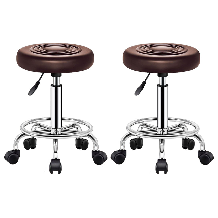 Modern Liftable Rotatable Counter Stool Steel Beauty Shop Bar Stool with Leather Cushion