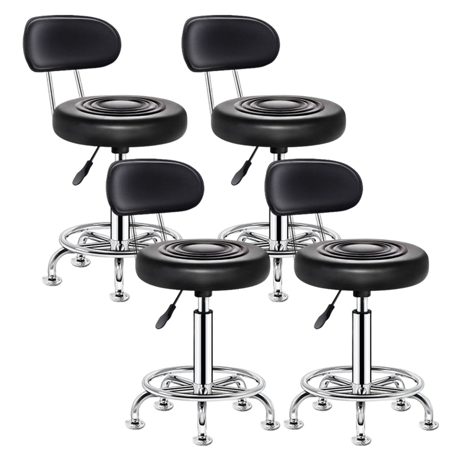 Modern Liftable Rotatable Counter Stool Steel Beauty Shop Bar Stool with Leather Cushion
