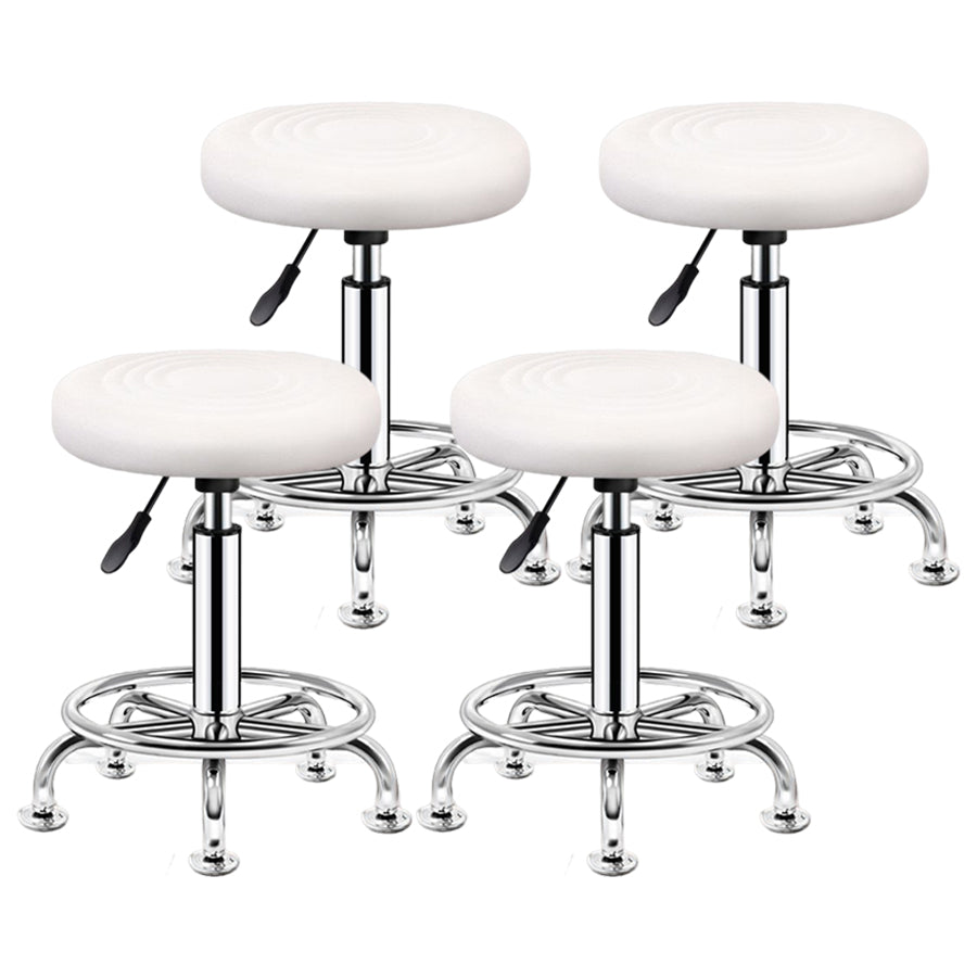 Modern Liftable Rotatable Counter Stool Steel Beauty Shop Bar Stool with Leather Cushion