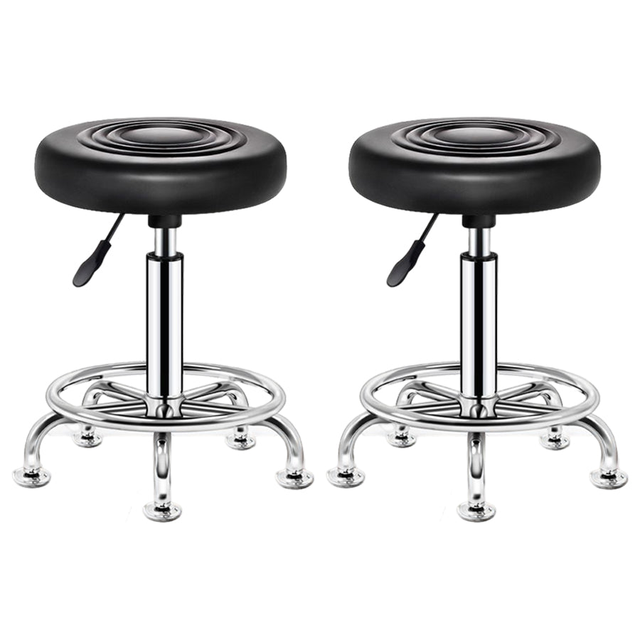 Modern Liftable Rotatable Counter Stool Steel Beauty Shop Bar Stool with Leather Cushion