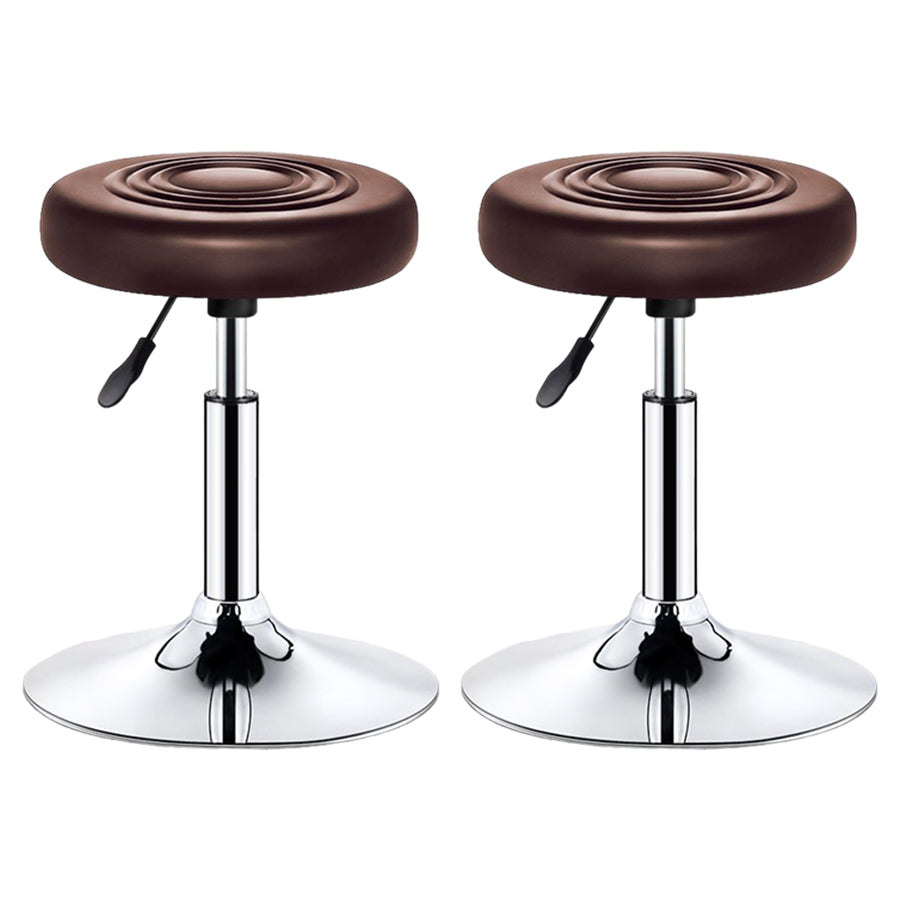 Modern Liftable Rotatable Counter Stool Steel Beauty Shop Bar Stool with Leather Cushion