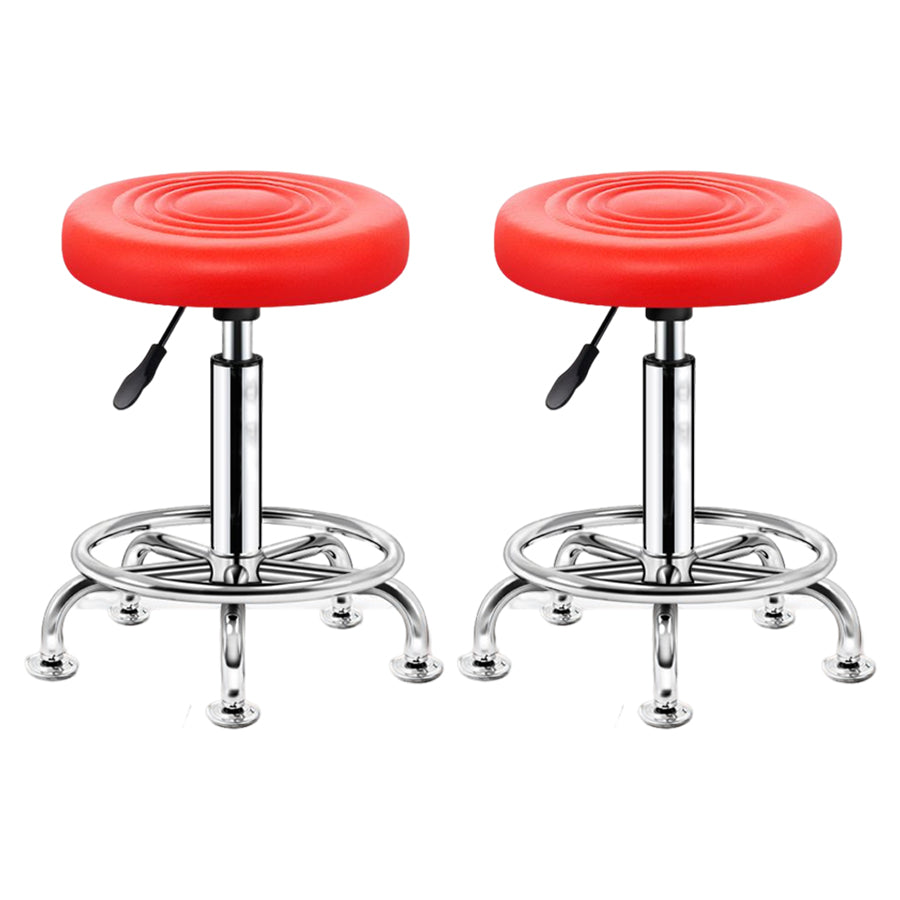 Modern Liftable Rotatable Counter Stool Steel Beauty Shop Bar Stool with Leather Cushion