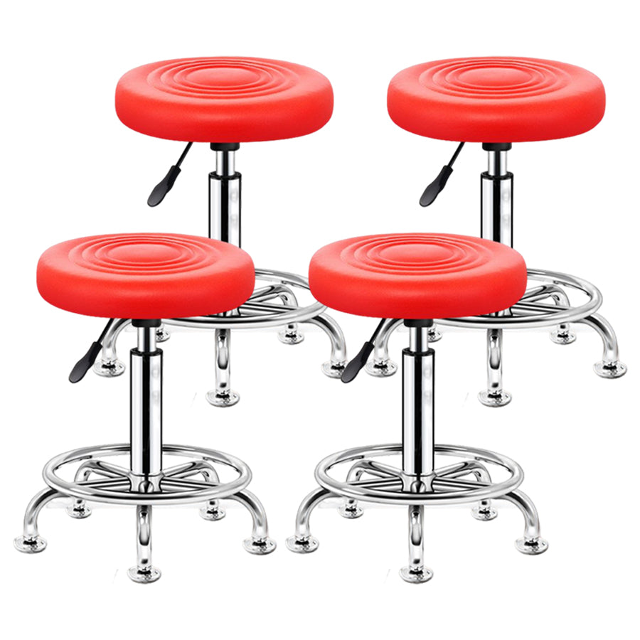 Modern Liftable Rotatable Counter Stool Steel Beauty Shop Bar Stool with Leather Cushion