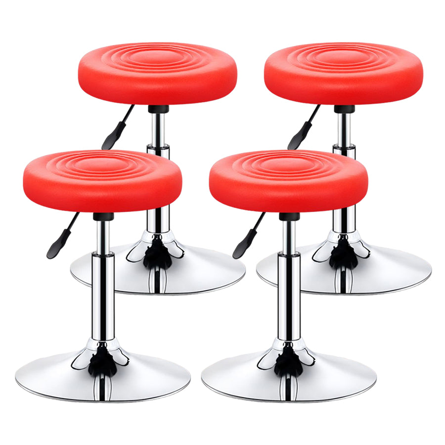 Modern Liftable Rotatable Counter Stool Steel Beauty Shop Bar Stool with Leather Cushion