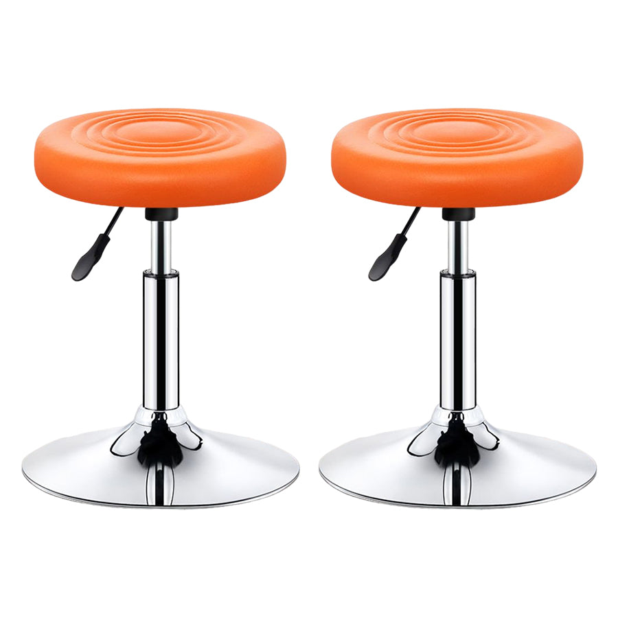 Modern Liftable Rotatable Counter Stool Steel Beauty Shop Bar Stool with Leather Cushion