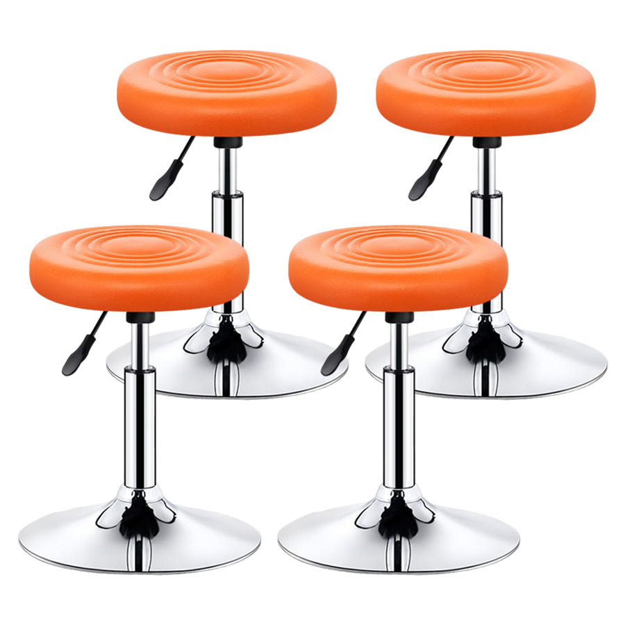 Modern Liftable Rotatable Counter Stool Steel Beauty Shop Bar Stool with Leather Cushion