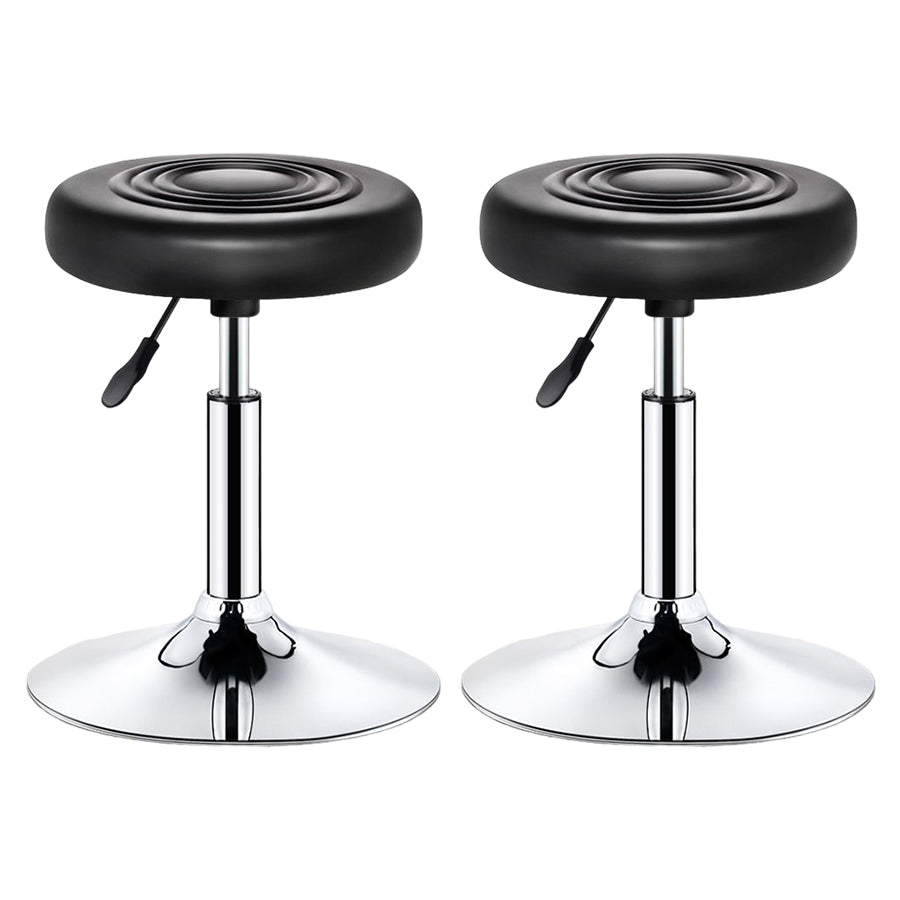 Modern Liftable Rotatable Counter Stool Steel Beauty Shop Bar Stool with Leather Cushion