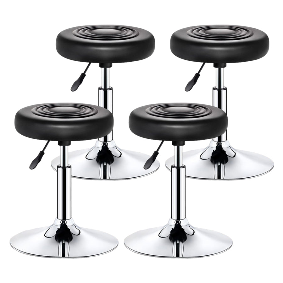 Modern Liftable Rotatable Counter Stool Steel Beauty Shop Bar Stool with Leather Cushion