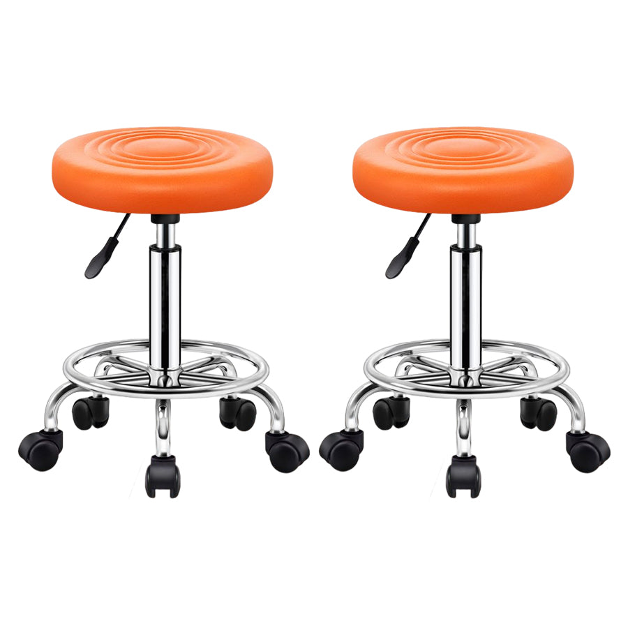 Modern Liftable Rotatable Counter Stool Steel Beauty Shop Bar Stool with Leather Cushion