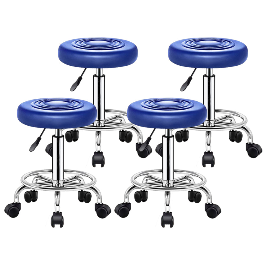 Modern Liftable Rotatable Counter Stool Steel Beauty Shop Bar Stool with Leather Cushion