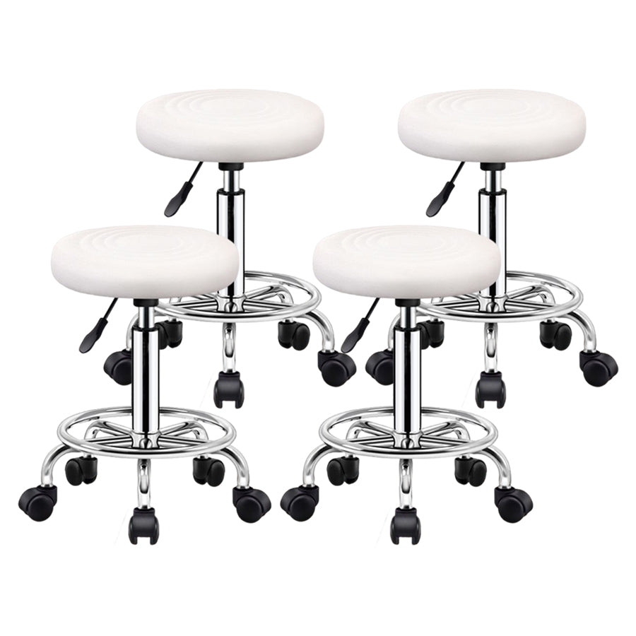 Modern Liftable Rotatable Counter Stool Steel Beauty Shop Bar Stool with Leather Cushion