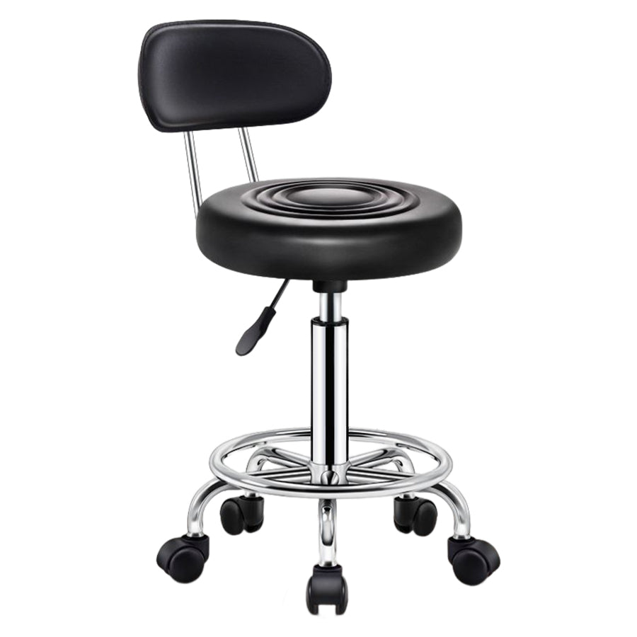 Modern Liftable Rotatable Counter Stool Steel Beauty Shop Bar Stool with Leather Cushion