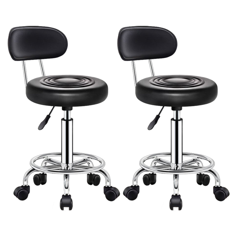 Modern Liftable Rotatable Counter Stool Steel Beauty Shop Bar Stool with Leather Cushion