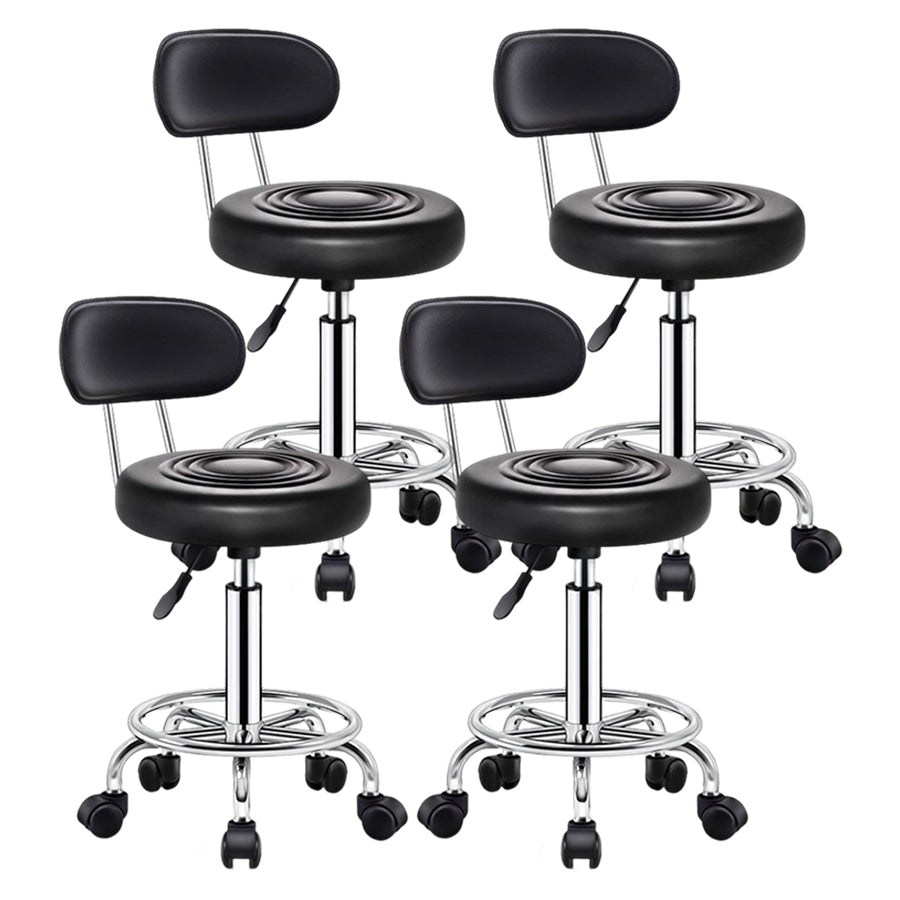 Modern Liftable Rotatable Counter Stool Steel Beauty Shop Bar Stool with Leather Cushion