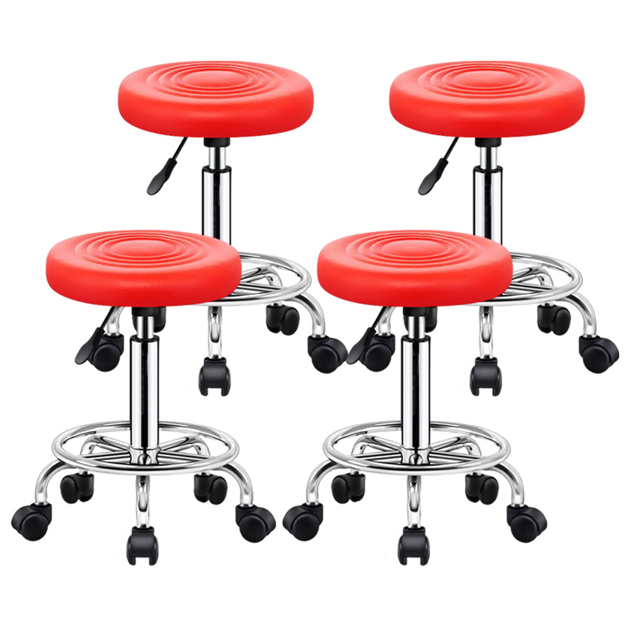 Modern Liftable Rotatable Counter Stool Steel Beauty Shop Bar Stool with Leather Cushion