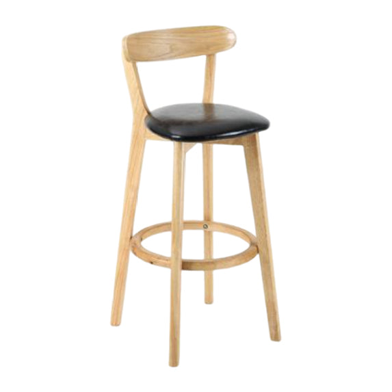 Taburete moderno sin brazos para mostrador, taburete de bar de estudio de madera con cojín y pedal