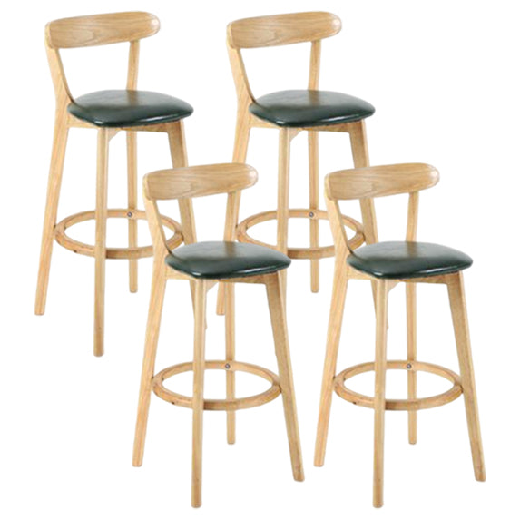 Taburete moderno sin brazos para mostrador, taburete de bar de estudio de madera con cojín y pedal