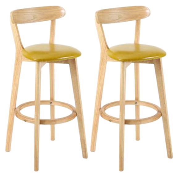 Taburete moderno sin brazos para mostrador, taburete de bar de estudio de madera con cojín y pedal