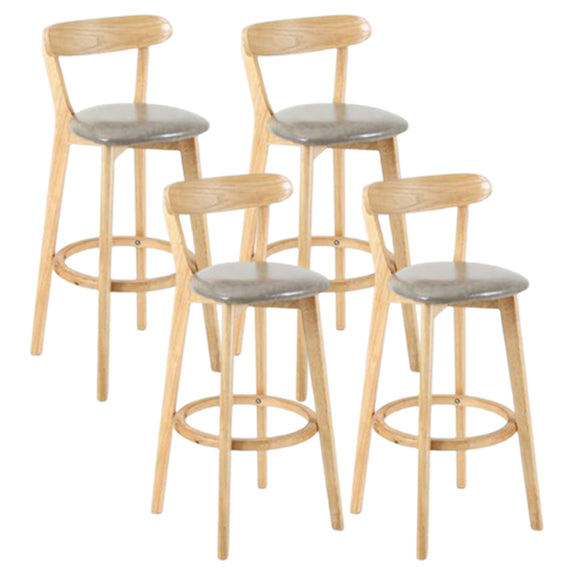 Taburete moderno sin brazos para mostrador, taburete de bar de estudio de madera con cojín y pedal