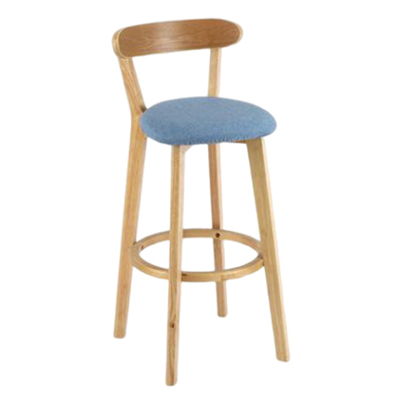 Taburete moderno sin brazos para mostrador, taburete de bar de estudio de madera con cojín y pedal