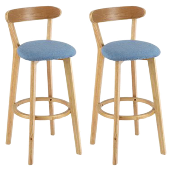 Taburete moderno sin brazos para mostrador, taburete de bar de estudio de madera con cojín y pedal