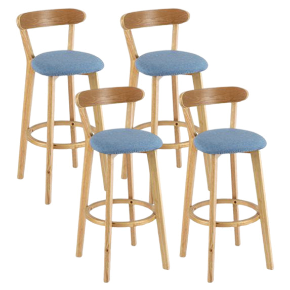 Taburete moderno sin brazos para mostrador, taburete de bar de estudio de madera con cojín y pedal