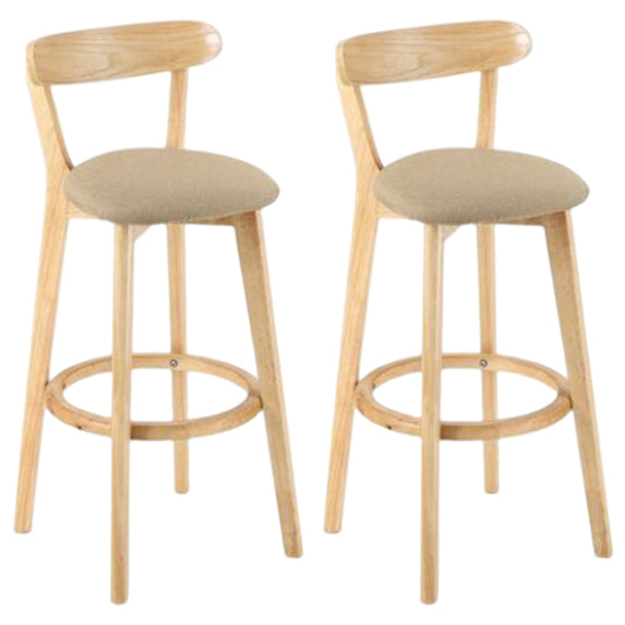 Taburete moderno sin brazos para mostrador, taburete de bar de estudio de madera con cojín y pedal