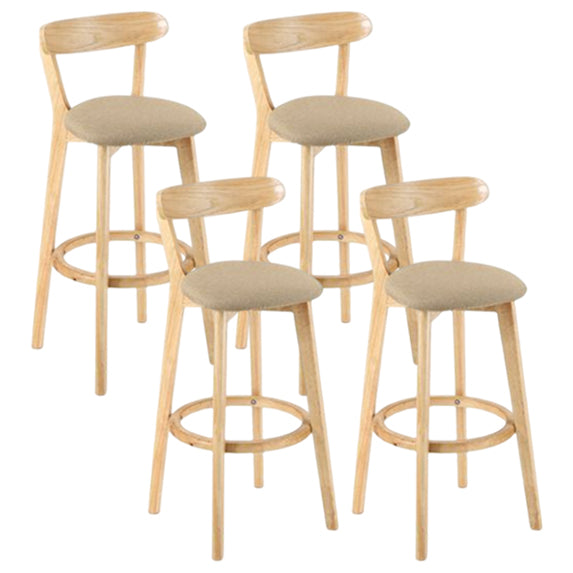 Taburete moderno sin brazos para mostrador, taburete de bar de estudio de madera con cojín y pedal