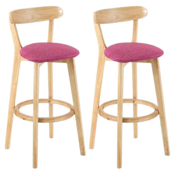 Taburete moderno sin brazos para mostrador, taburete de bar de estudio de madera con cojín y pedal