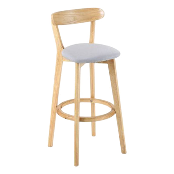 Taburete moderno sin brazos para mostrador, taburete de bar de estudio de madera con cojín y pedal