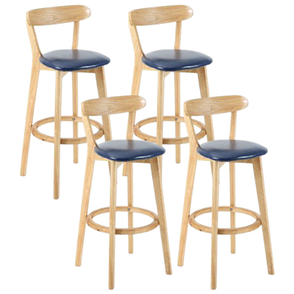 Taburete moderno sin brazos para mostrador, taburete de bar de estudio de madera con cojín y pedal