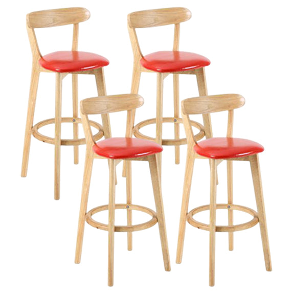 Taburete moderno sin brazos para mostrador, taburete de bar de estudio de madera con cojín y pedal