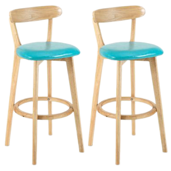 Taburete moderno sin brazos para mostrador, taburete de bar de estudio de madera con cojín y pedal