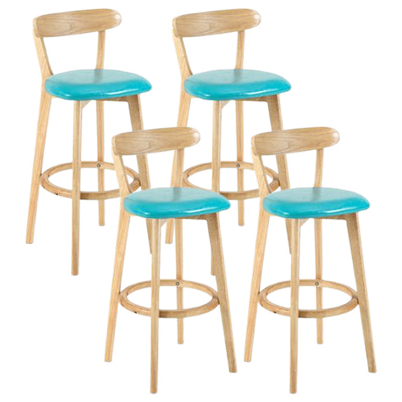 Taburete moderno sin brazos para mostrador, taburete de bar de estudio de madera con cojín y pedal