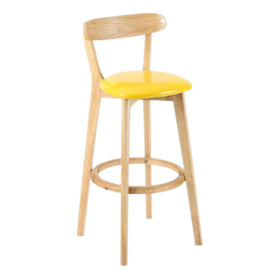 Taburete moderno sin brazos para mostrador, taburete de bar de estudio de madera con cojín y pedal