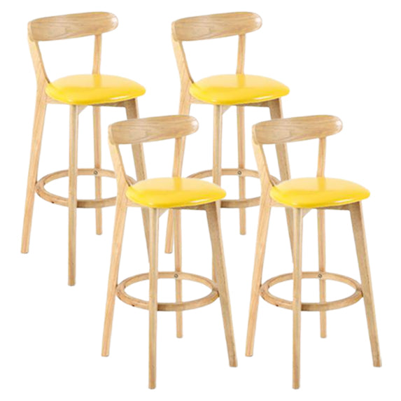 Taburete moderno sin brazos para mostrador, taburete de bar de estudio de madera con cojín y pedal