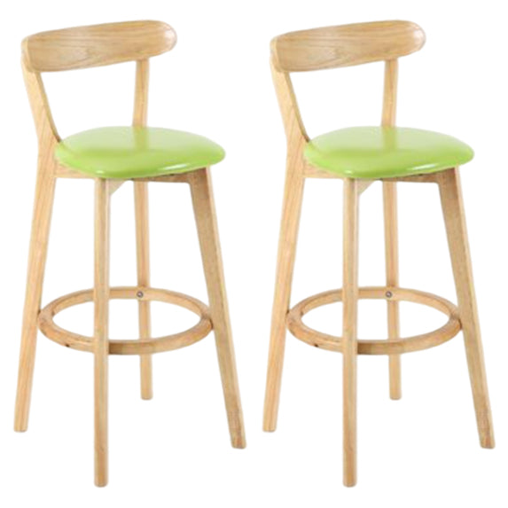 Taburete moderno sin brazos para mostrador, taburete de bar de estudio de madera con cojín y pedal