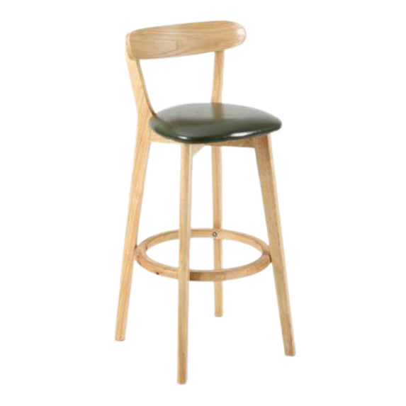 Taburete moderno sin brazos para mostrador, taburete de bar de estudio de madera con cojín y pedal