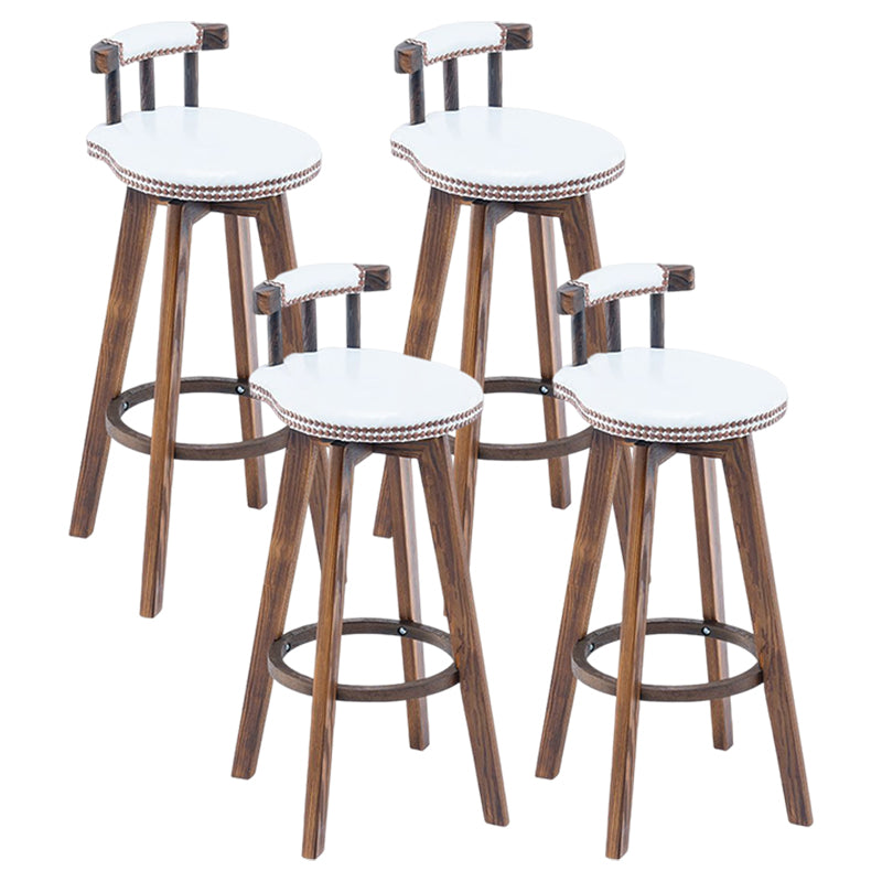 Tradition Armless Backrest Counter Stool Wood Household Bar Stool with Pedal