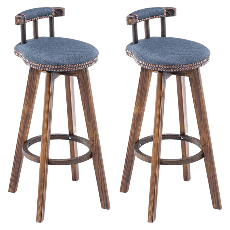 Tradition Armless Backrest Counter Stool Wood Household Bar Stool with Pedal