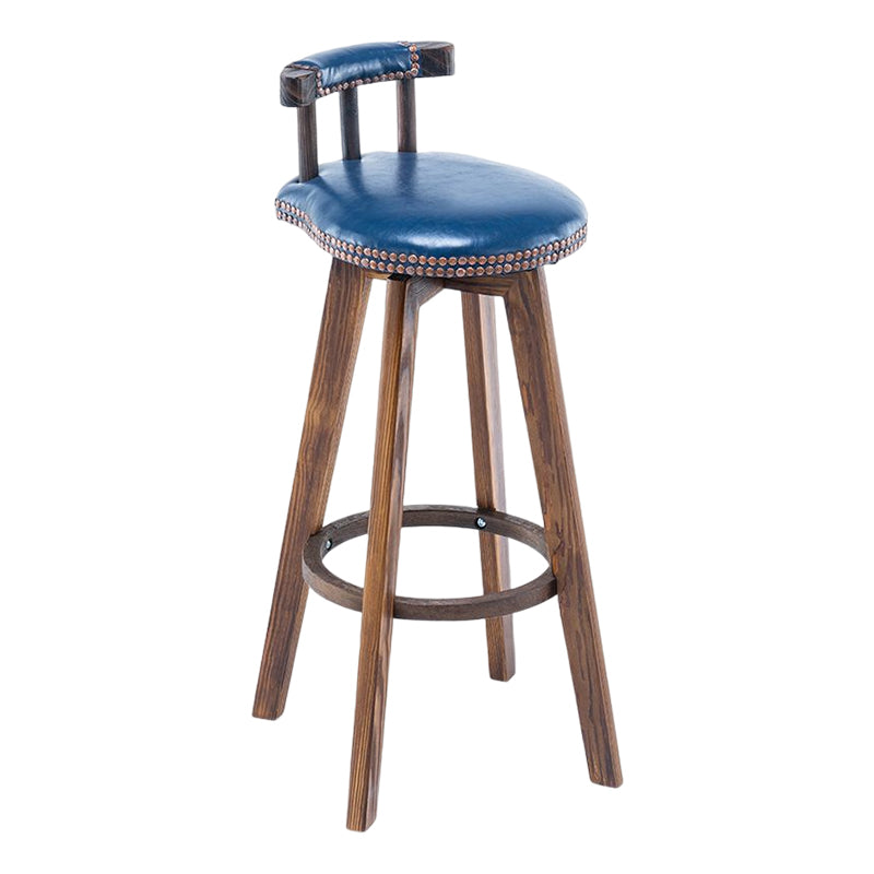 Tradition Armless Backrest Counter Stool Wood Household Bar Stool with Pedal