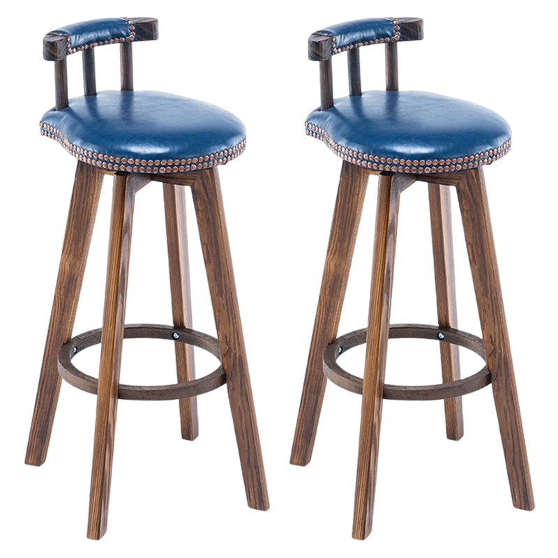 Tradition Armless Backrest Counter Stool Wood Household Bar Stool with Pedal