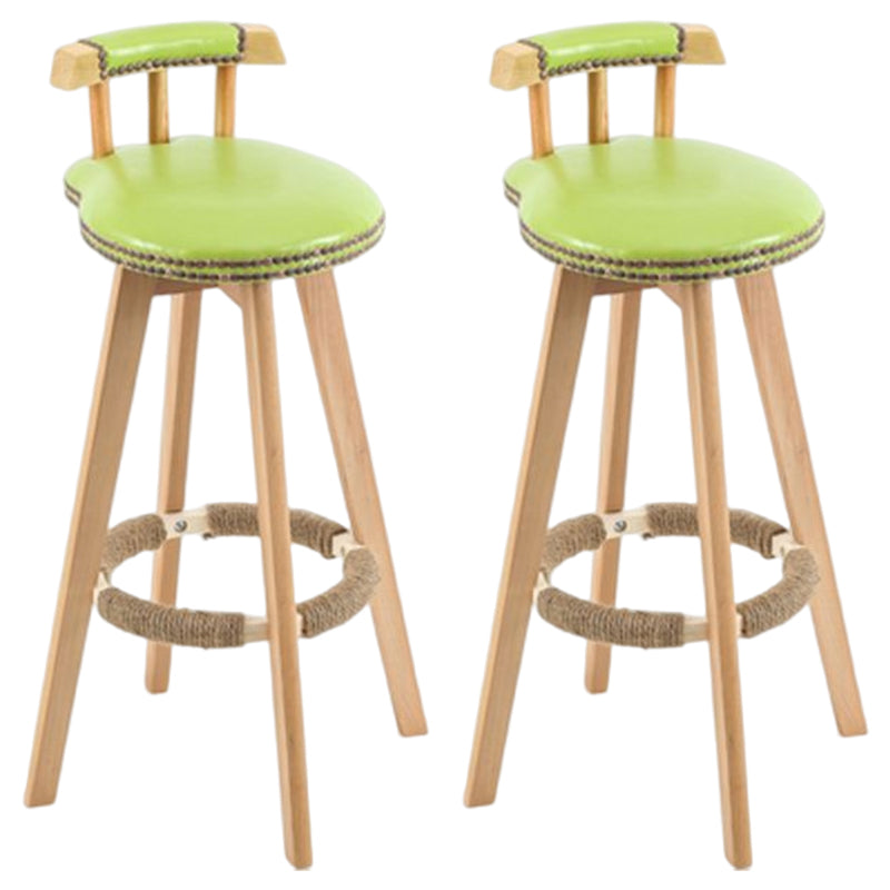 Tradition Armless Backrest Counter Stool Wood Household Bar Stool with Pedal