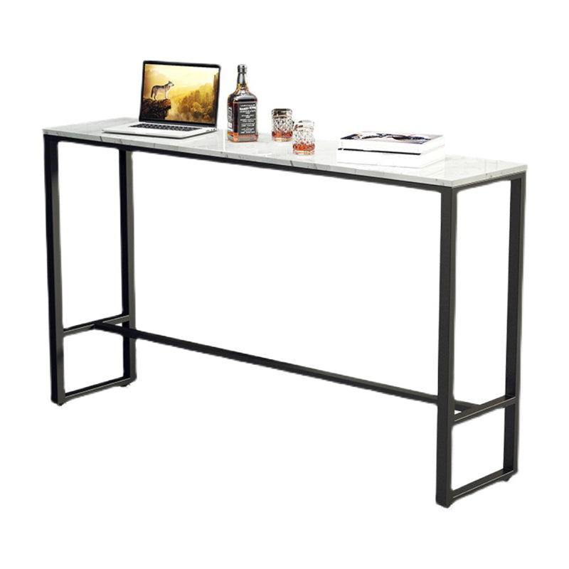 Marble Counter Height Table with Rectangle Table Top Trestle Table - 41.3" H