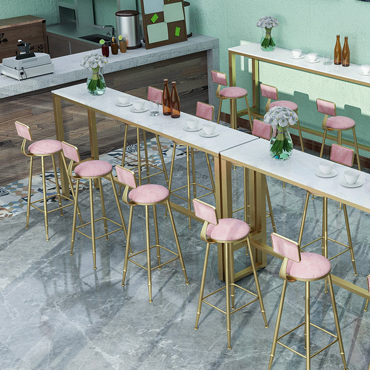 Glam Marble Bistro Bar Table with Rectangle Table Top Trestle Table - 41.3" H , Only Table