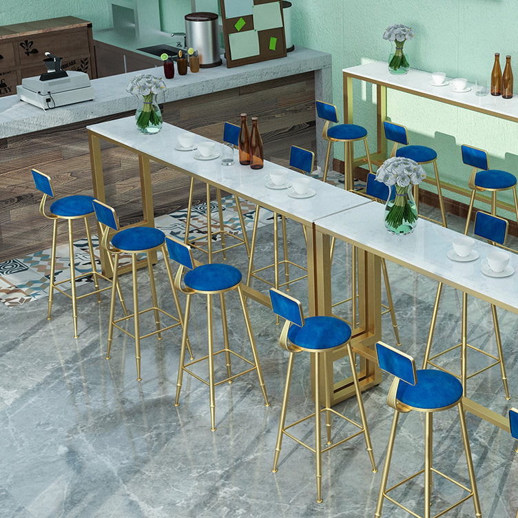 Glam Marble Bistro Bar Table with Rectangle Table Top Trestle Table - 41.3" H , Only Table