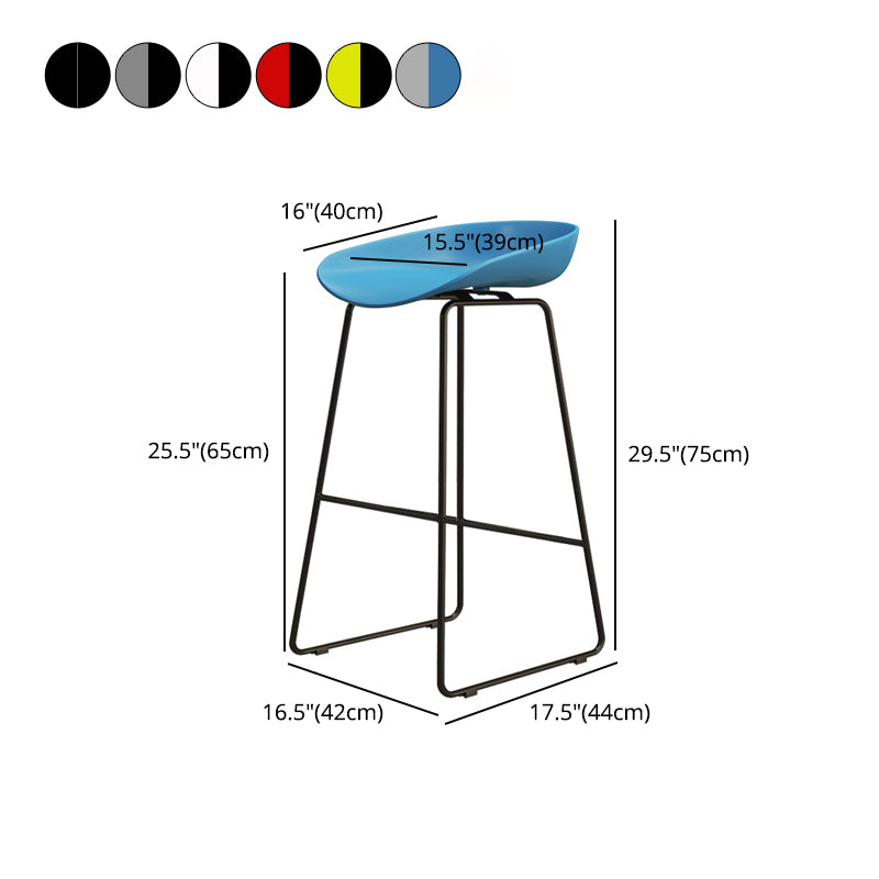 Modern Style Iron Bar Stool with Footrest Nordic Style Tavern Simple Bar Stool