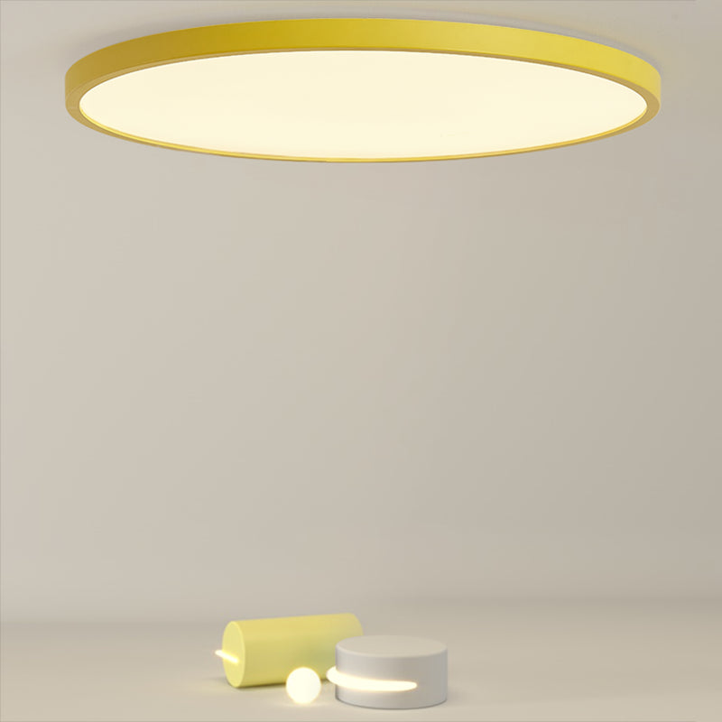 Lámpara de techo de forma redonda de estilo moderno, lámpara montada en techo de metal, 1 luz