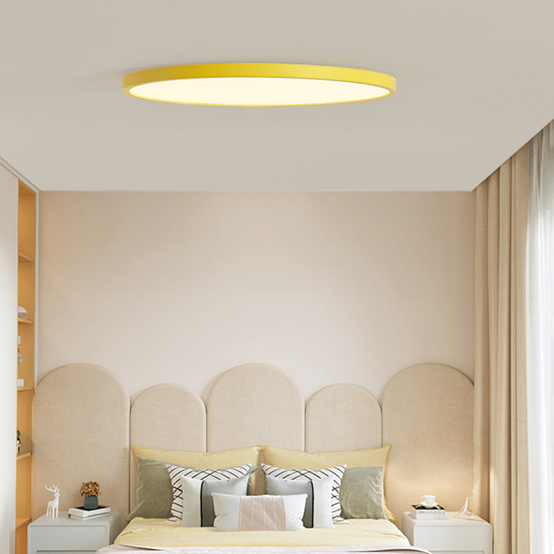 Lámpara de techo de forma redonda de estilo moderno, lámpara montada en techo de metal, 1 luz